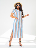 Платье женское кулирка "КЕЛЛИ" РОГОЖКА ГОЛУБОЙ